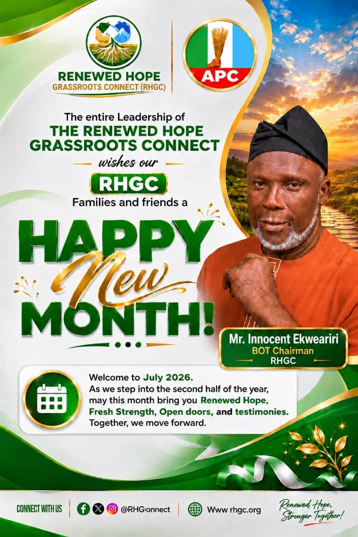 RHGC NEW MONTH JULY 2026 GREETINGS